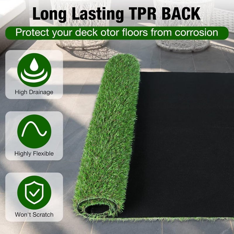 XLX TURF 2FTX6FT Artificial Turf Runner Rug Indoor Outdoor Christmas Floor Decor, Low Pile Realistic Narrow Fake Grass Carpet Patio Balcony Porch, Dog Fake Grass Pad - Image 5